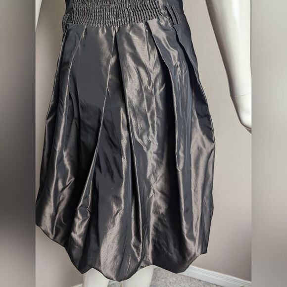 Zara Y2K Strapless Bubble Dress Brown Shiny Fabric Belted Look Size M - Picture 3 of 8
